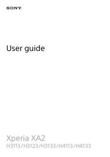 Sony Xperia XA2 manual. Smartphone Instructions.